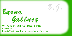 barna gallusz business card